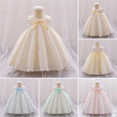 Newborn Dress Flowers Mesh Fashion Party Little Princess Baby Dress  Birthday Gift Kids Clothes