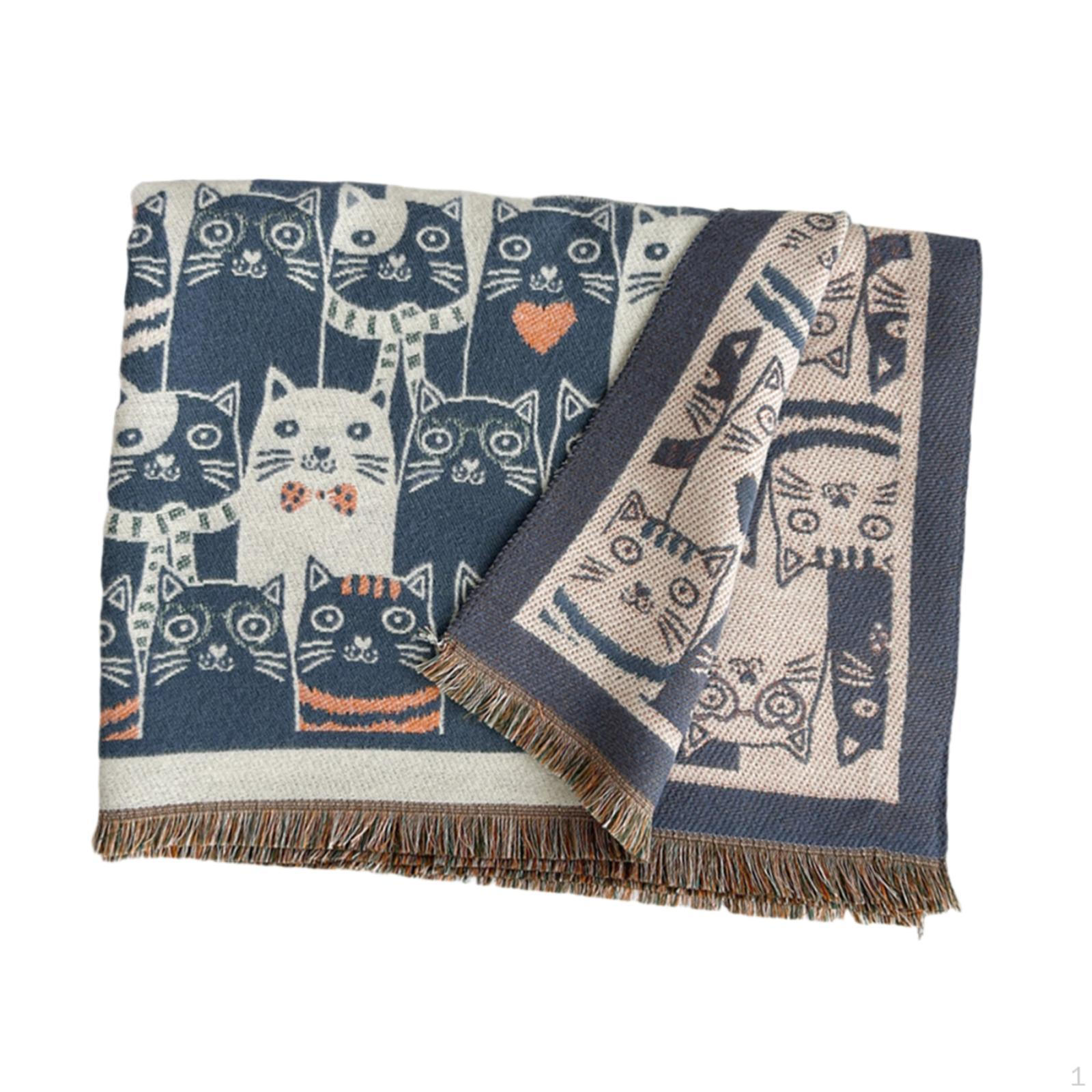 

Уютный большой шарф для женщин, домашних вечерних посиделок синий