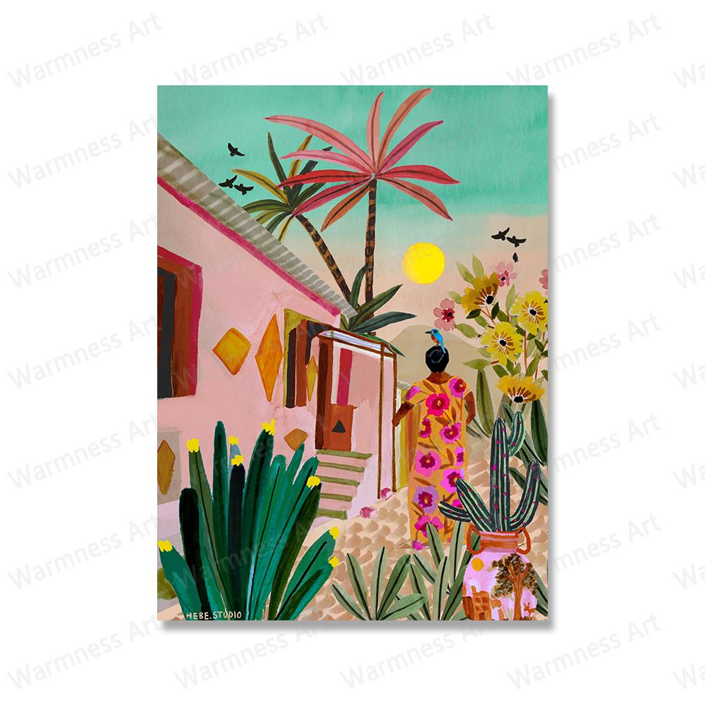 Landscape Rainbow Mountain Sunrise Canvas Painting Animal Ducks Tiger Prints and Posters Tropical Jungle Wall Art Pictures Decor No Frame