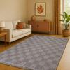 Tapis damier aspect jute salon beige 120x160