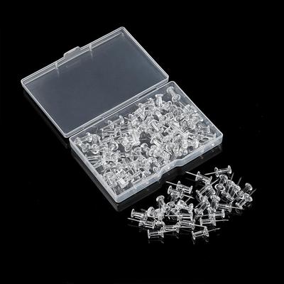 100 sztuk Trwałe Plastikowe Gwoździe Spinacze Artykuły Biurowe Przezroczyste Pinezki Spinacze do Tablicy Kredensowe Spinacze do Rysowania