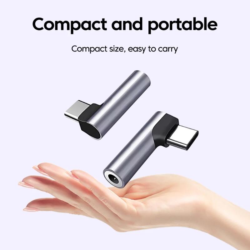 Headphone Audio Adapter Converter Type C To 3.5Mm Jack Elbow L-Type For Cellphone Android Huawei