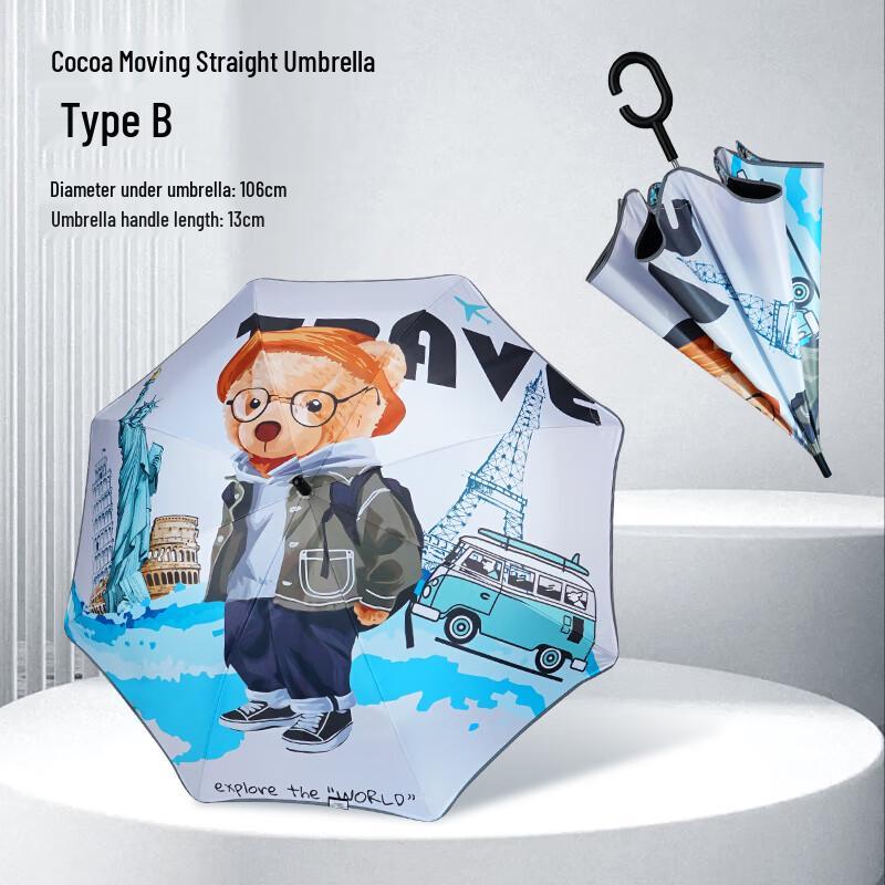 

Red Leaf Straight Umbrella - Spectacled Bear Design