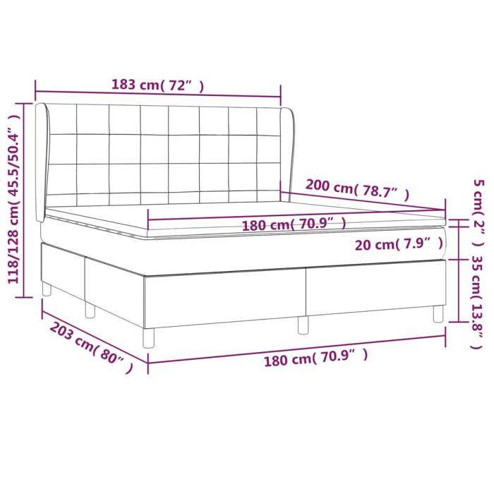 3128544 vidaXL Divan Bed with Mattress Dark Brown 180x200 Cm