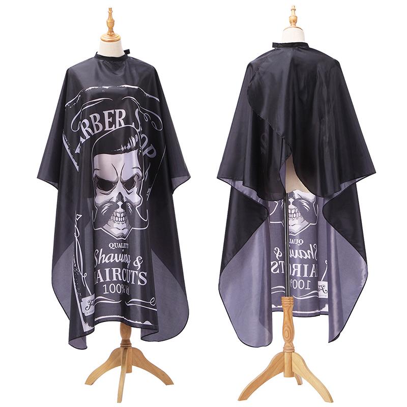 Účes Kadeřnictví Barber Cloth Vzor lebky Zástěra Polyester Cape Holičské šaty