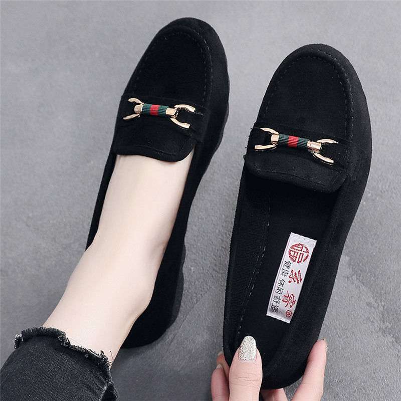 Polyurethane Sole Old North Cloth Shoes Women's Single Shoes Doudou Shoes Black Work Shoes Flat Sole Maternity Shoes Mother Shoes Large Size