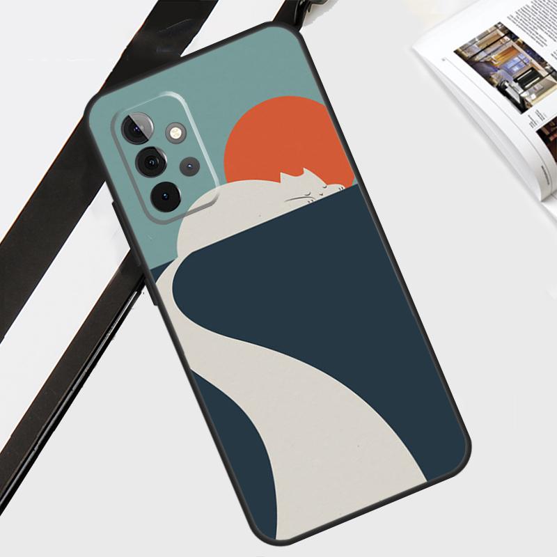 Abstract Cat Mount Fuji Japan Landscape For Samsung Galaxy A34 A54 A14 A71 A51 A13 A23 A33 A53 A73 A12 A22 A52 A32 Phone Case