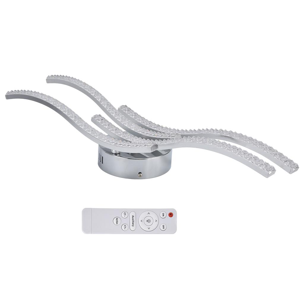 LED Ceiling Light Remote Control Dimming 4 Wavy Ceiling Lamp Tube for Living Room Bedroom AC85?265V