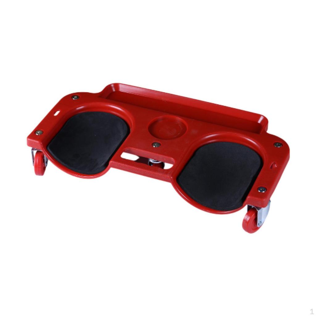 Heavy Duty Rolling Knee Creeper with Tool Holder and 5 Swivel Castors for Vehicle Maintenance