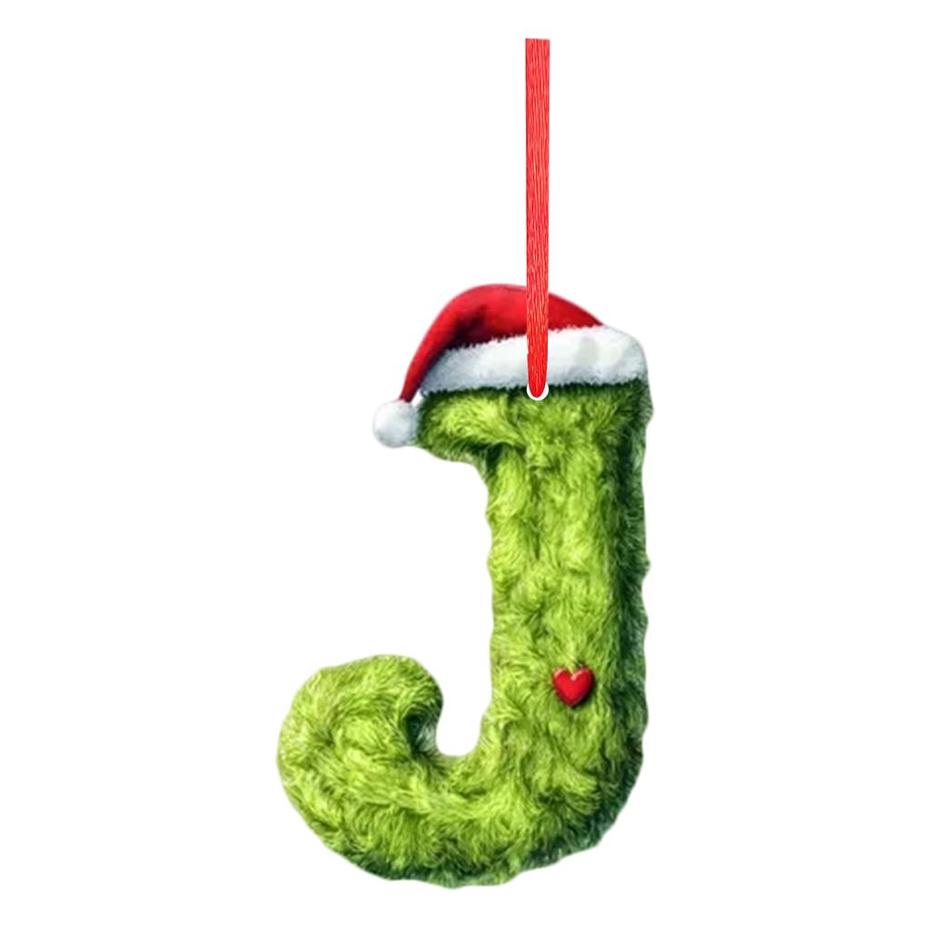 2D 26 Letter  Christmas Ornaments Acrylic Flat Christmas Tree Home Decorations Ornaments