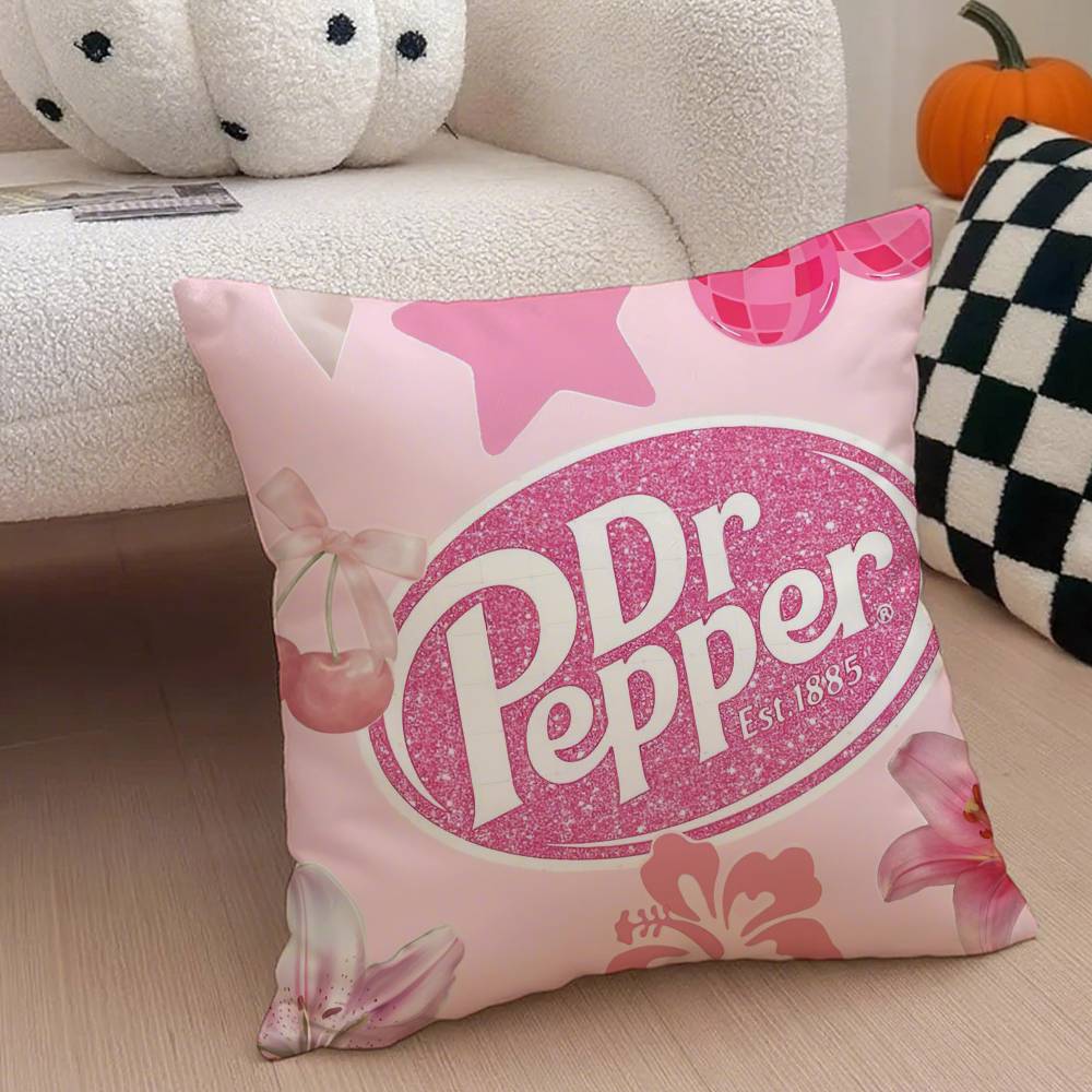 Fashion Hot D-Dr PepperS Pillow Case Anti-dustmite Pillowcase Invisible Zipper Silky Short Plush Sofa Cushion Cover