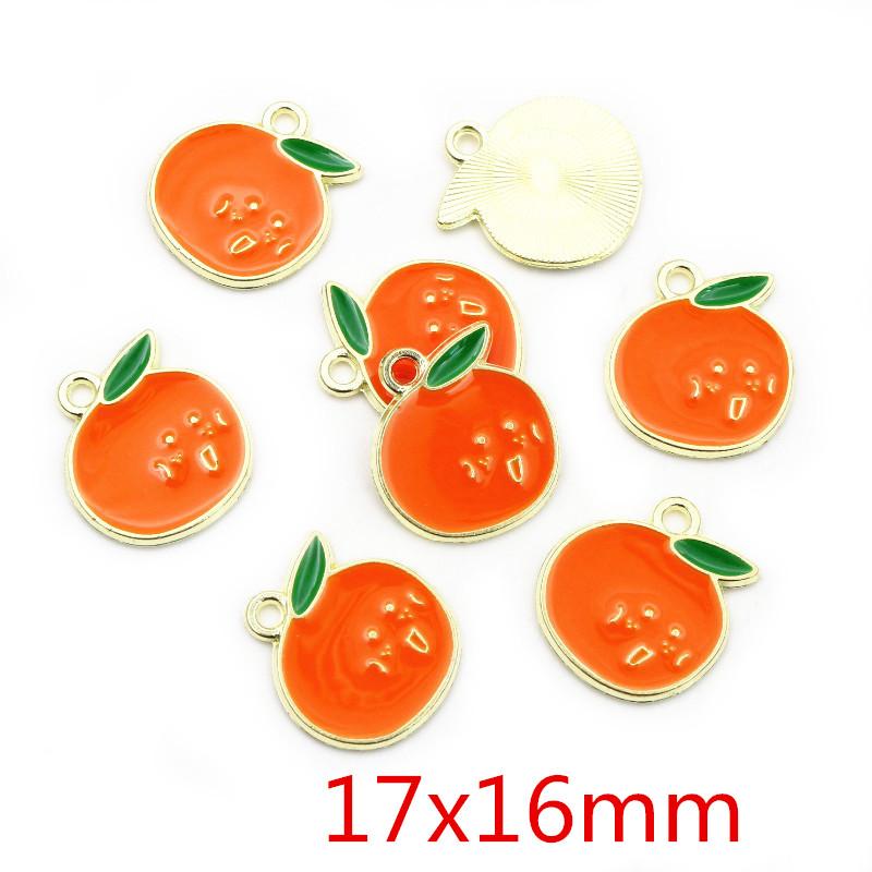 10pcs/lot Fruit Enamel Metal Charms Apple Orange Carrot Pendant for DIY Necklace Bracelet Jewelry Making Findings Supplies