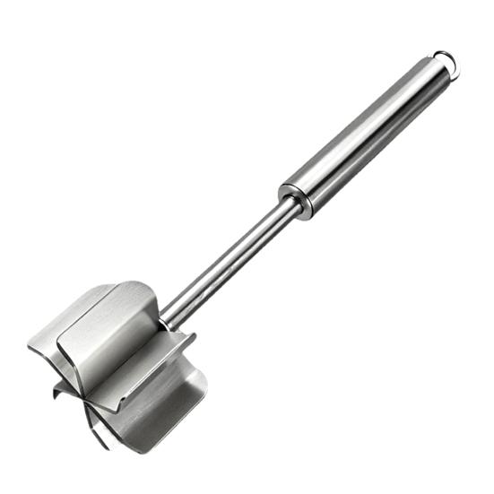 Meat Chopper Tool, Stainless Steel Ground Beef Crusher with 6 Blades, Hamburger Masher for Turkey Chicken, Potato Masher & Food Processor