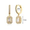 925 Silver Needle Square Pendant Hoop Earrings Vintage Gold Earrings For Women Shell Pendant Earring Fashion Jewelry Accessories