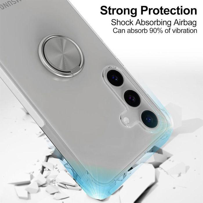 Coque Anneau - BOOLING - pour Samsung Galaxy S25 FE - Silicone Coin Renforcé Transparent