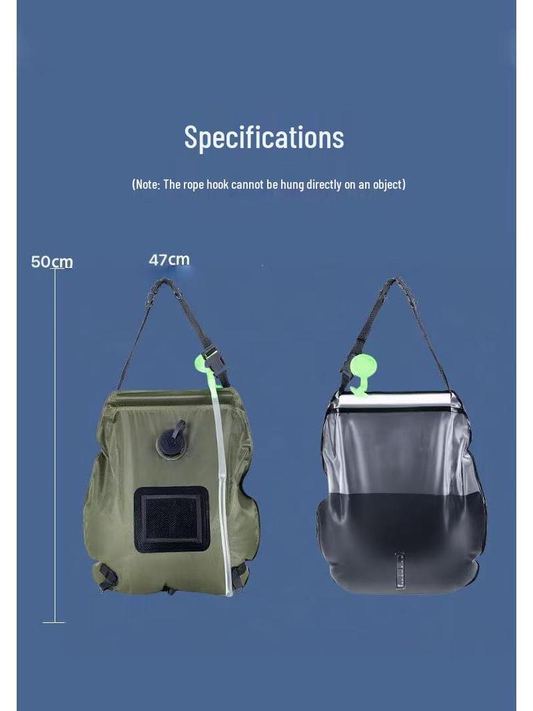 Portable Thickened Solar Shower Bag for Outdoor Camping and Water Storage