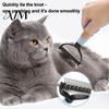 Dog Grooming Supplies Double-Sided Pet Detangling Rake, Undercoat Rake with Rounded Blades, Non Slip Comb Shedding Brush for Long Hair Dogs, Cats Dogs