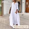 JPNTKY Fashion Autumn Winter Long Sleeve Solid Color Print Casual Dresses