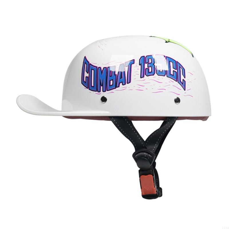 U2JA Baseball Cap Helmet Motorcycle Vintage Retro Helmets Summer Open Face Scooter Cruiser Chopper Gangster for Men Women Kid