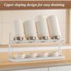 Kitchen Simple Double-layer Drain Cup Holder with Tray Multi-functional Desktop Thermos Cup Glasses Layered Metal Storage Rack