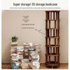 Solid Wood Rotating Multilayer Bookshelf for Kids - Against-the-Wall Storage Shelves for Living Room
