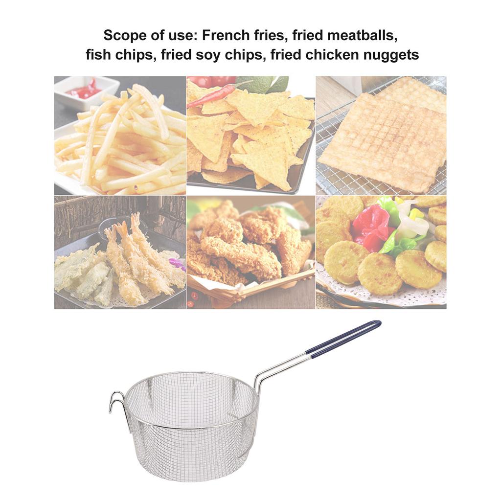 Fry Basket Frying Net Frying Basket Stainless Steel Long Handle Reusable Rust Resistant Fry Net for Fish Chicken Nuggets Fry Net
