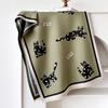 Winter Imitation Cashmere Scarf Women'S Double-Sided Cartoon Cat Shawl Warm Long Sweet And Cute Fringed Dual-Purpose Scarf