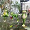 Niedliche Froschstatue, Froschfiguren Ornament Pflanzen Dekorationen für Töpfe Outdoor Harz Hängende Froschskulptur Garten Haus Dekor