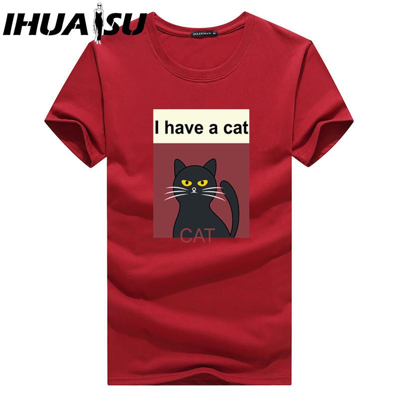 IHUASU Kurzarm-T-Shirt aus Baumwolle für Herren, modisch, lockeres Halbarmhemd, bedrucktes mitfühlendes Hemd