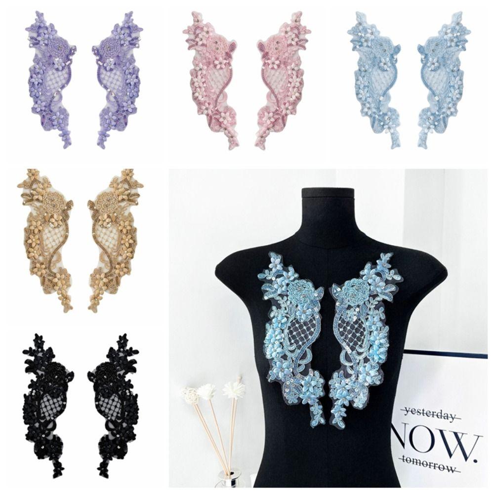 Fabric Dress Accessories Crystal Beads Sewing Decals Fashion Embroidery Decals  Clothing Decoration
