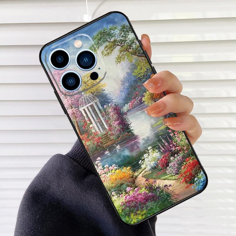 Claude Monet Garden Lotus Phone Case For iPhone 17 16 15 14 13 12 11 Pro Max Mini 15 16 Plus 16e 17 Air Cover Fundas