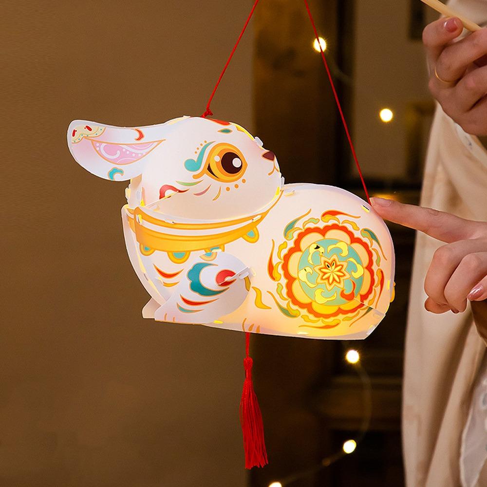 Chinese Style Flying Rabbit Lantern Glowing LED Lantern Toys Handheld Rabbit Lantern  Kindergarten
