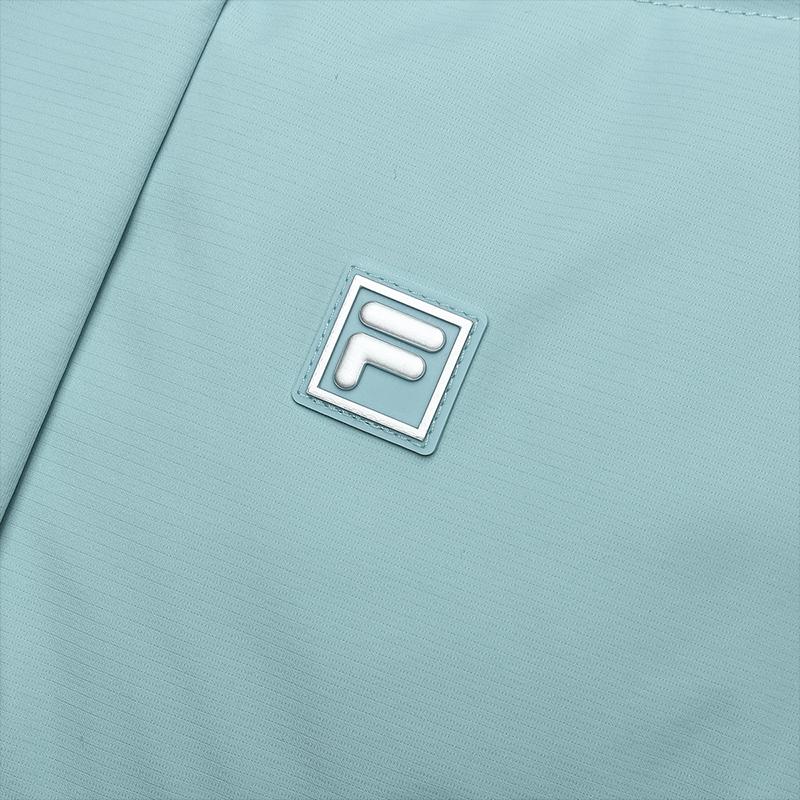 Fila Fleece Long Hooded Down Jacket Women Outerwear Stone-Blue F11W443905FLB