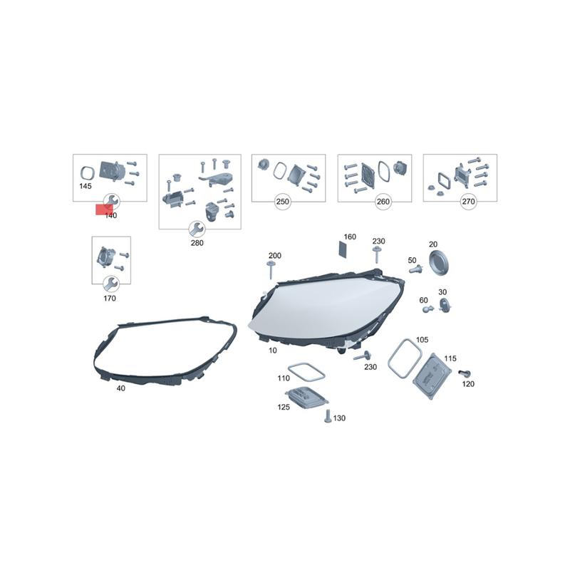 New A2059067804 Left Headlight LED Angel Eyes Source DRL Daytime Light Module for Mercedes C Class W205 A205 2018-