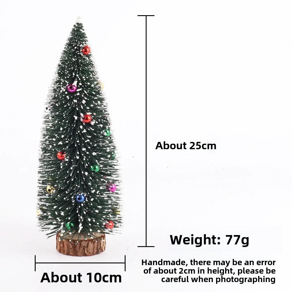 1Pc Desktop Mini Christmas Tree Cedar Tree Snowflake Pine Needle Tree Doll House Festival Tabletop Miniature Snow Decor