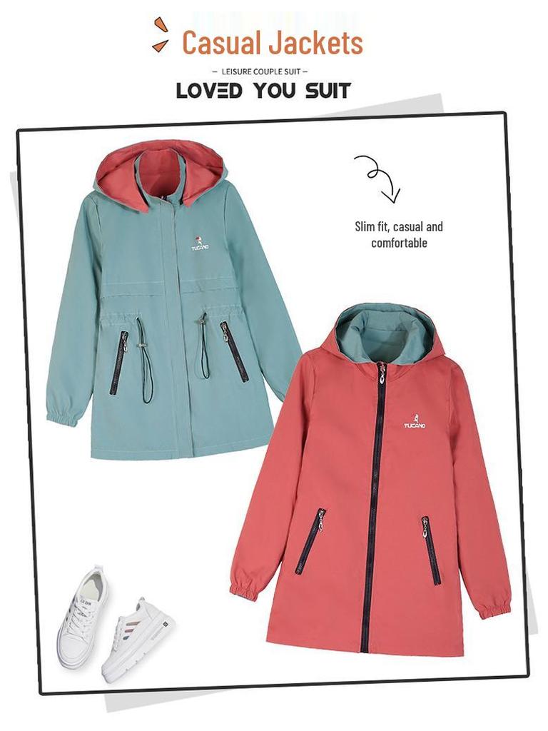 Women's Double-Sided Trench Coat - Spring/Autumn 2025 Fashion, Mid-Length for Middle-Aged Moms
