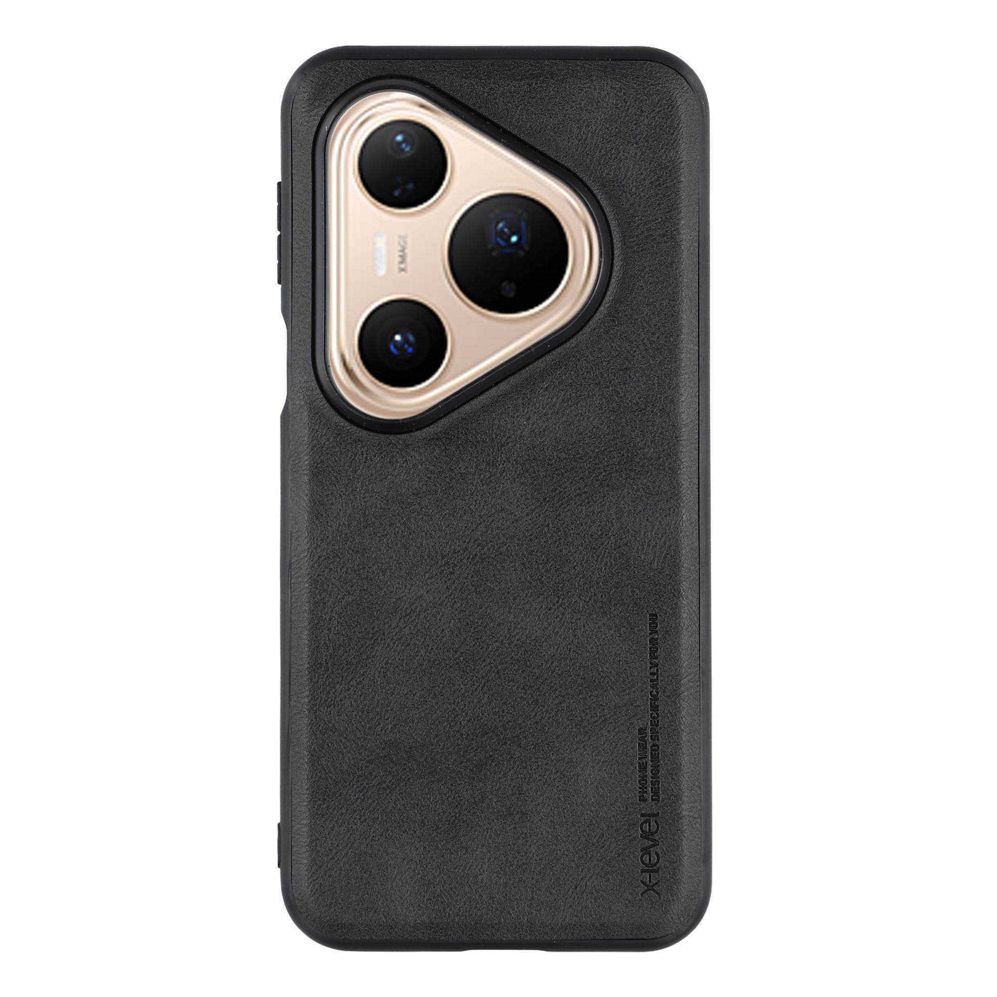 

X-LEVEL Bojue-3 Series For Huawei Pura 80 Case Leather Coated PC+TPU Phone Back Cover Black