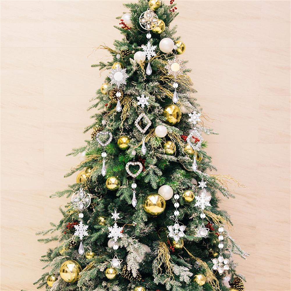 Acrylic Christmas Ornaments Gift Set Snowflake Icicle Teardrop Crystal Clear Decorations Hanging Pendants