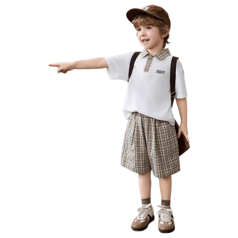 ASK JUNIOR Boys Summer Polo Shorts Set 100 грязно-белый