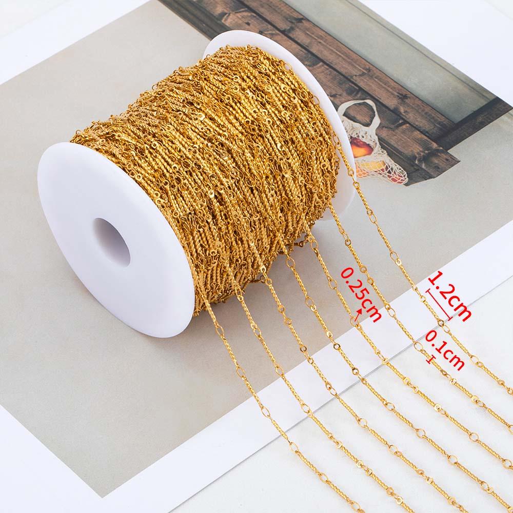 No Fade 1meter Stainless Steel Spiral Twist Stick Link Chain Wave Metal Chain for DIY Necklaces Bracelet Jewelry Making Findings
