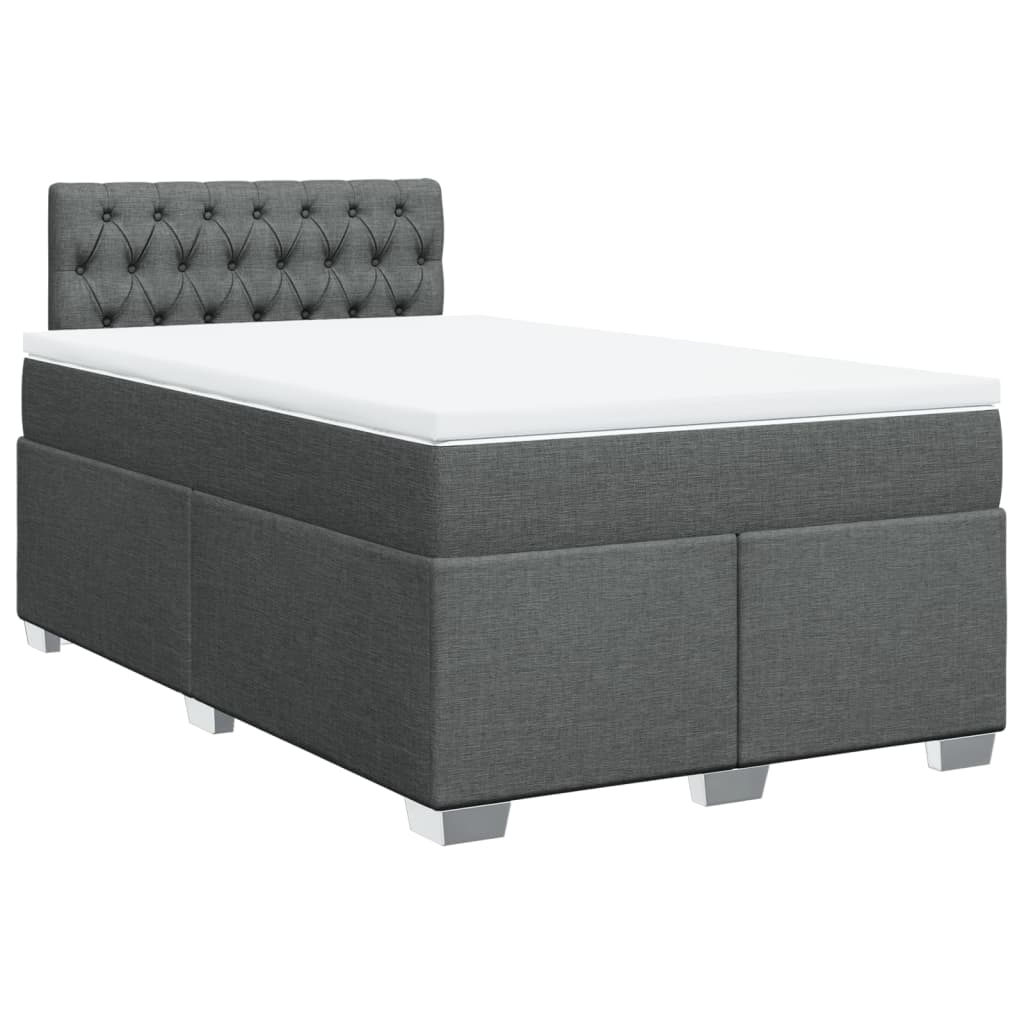 Vidaxl Letto Continentale Con Materasso, Grigio Scuro, 120X190Cm Tessuto