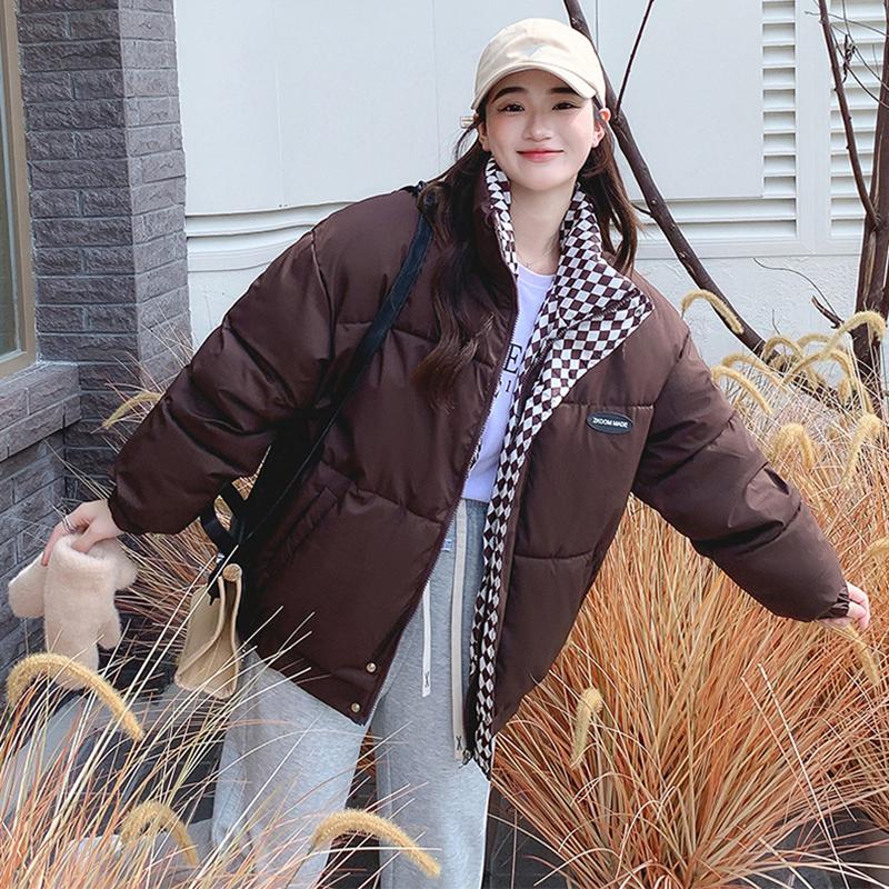 Women's Winter Thickened Padded Women's Student Collar Short Jacket