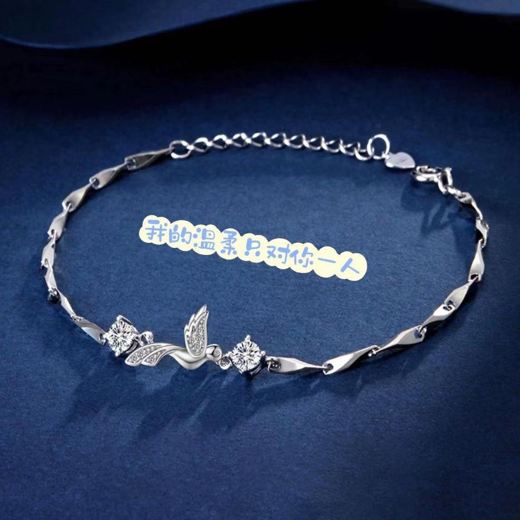 Dibo S925 Sterling Silver Clavicle Chain Bracelet for Women – Simple Light Luxury Jewelry.