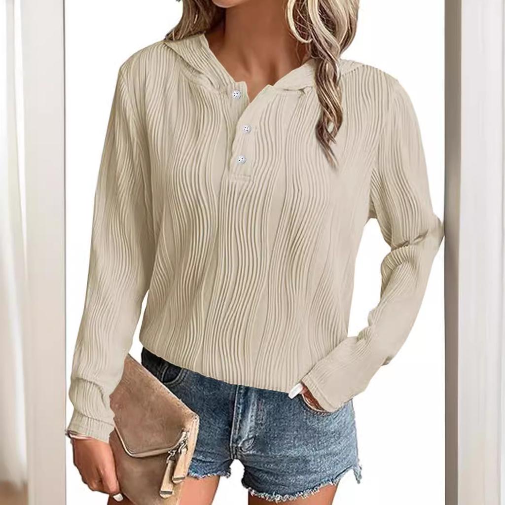 Autumn Solid Color Hooded Sweatshirt Jacket Casual Drop Shoulder Top