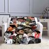 Various Styles of E-Elvis Pattern 3D Printed Rock Singer Sofa Blankets, Suitable for Adult and Children's Bedrooms and Living