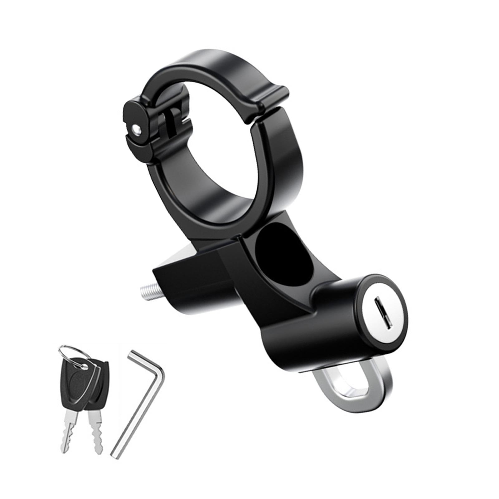 

Universally Motorbike Helmets Lock Anti-Theft Helmets Safety Lock Metal 20mm-38mm Black with 2 Keys чорний