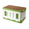 Camping Box Foldable Stackable Large Capacity 3 Layer Wood Cover Plastic Storage Bin 95L