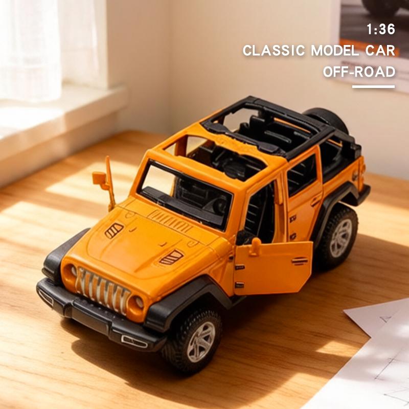 1:36 Alloy Vintage Diecast OFF-Road Convertible Classic Car Model Pull Back Car Model Miniature Vehicle Replica For Collection