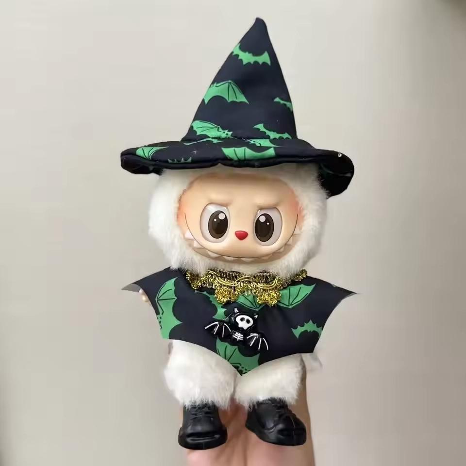 Cute Only Clothing for Labubu Halloween Magical Witch Doll Costume Posture 17cm Vinyl Doll Changing Doll Accessories Toy Gift