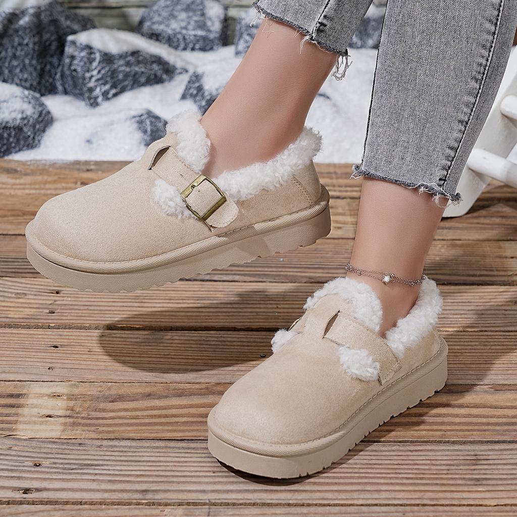 Women Boots Platform Cotton Shoes Women Autumn Winter Thick Sole Plush Snow Boots Outdoor Comfy Warm Ankle Boots Woman